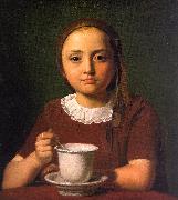 Constantin Hansen Little Girl with a Cup china oil painting reproduction